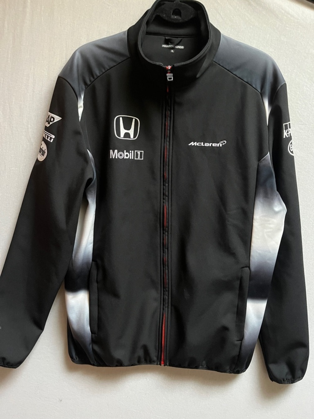 McLaren Honda F1 Racing Teamwear Softshell Track Jacket Black Mens XL